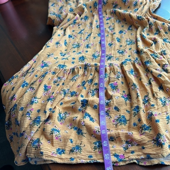 Altar’d State maxi baby doll dress strapless size sm autumn gold ditsy print - Picture 3 of 14